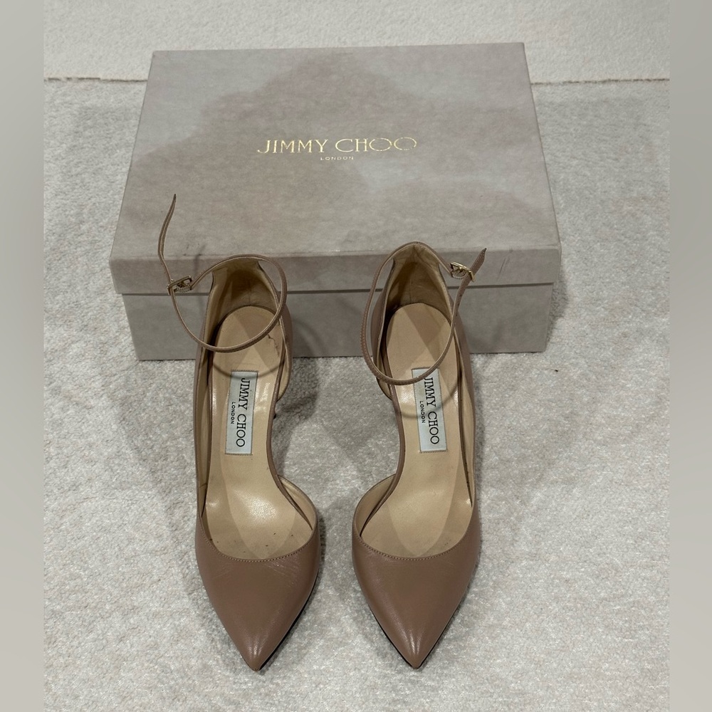 Jimmy Choo Lucy 85 Heels Size 38 Pink Blush